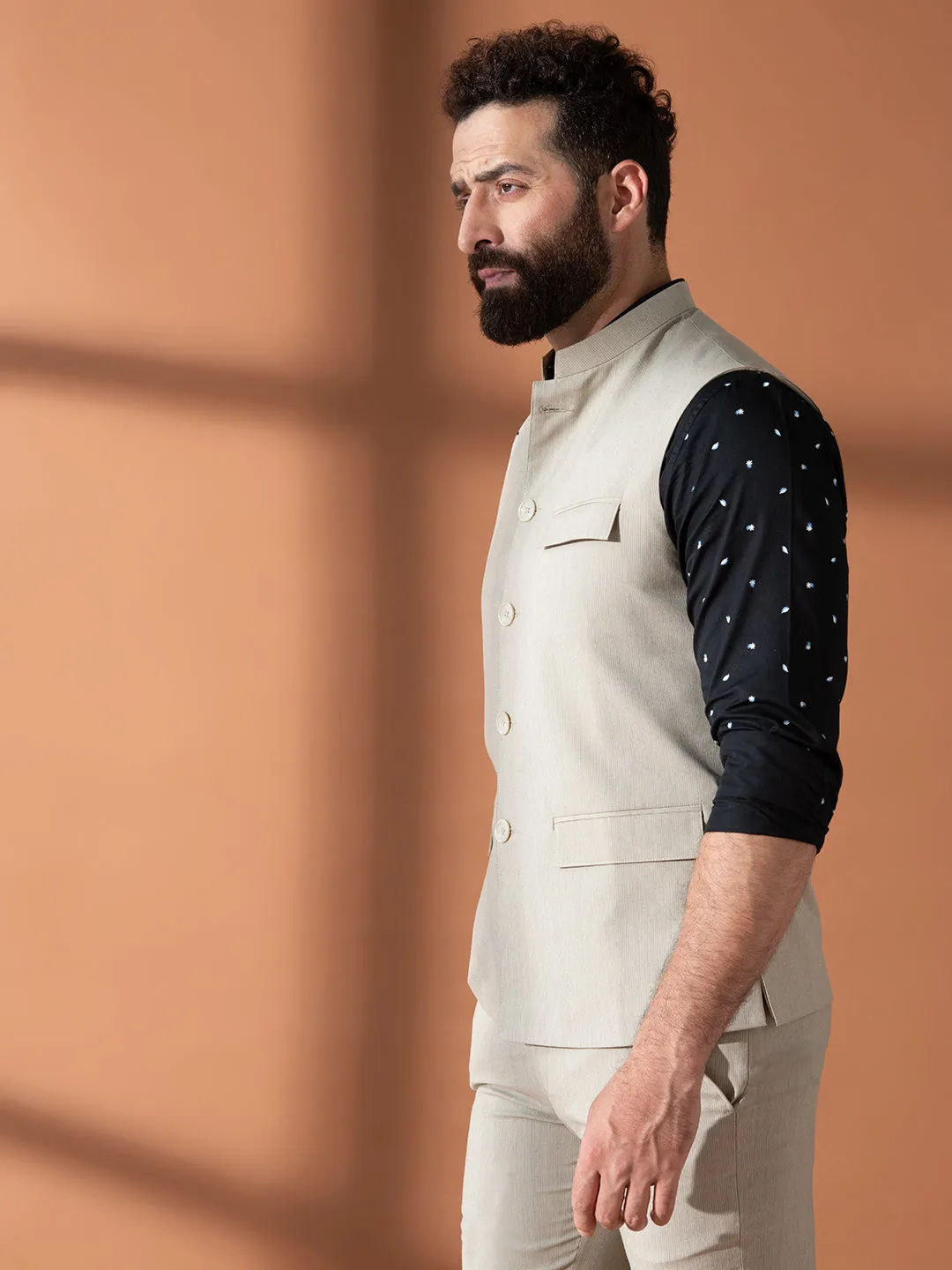 Being Beige Nehru Jacket