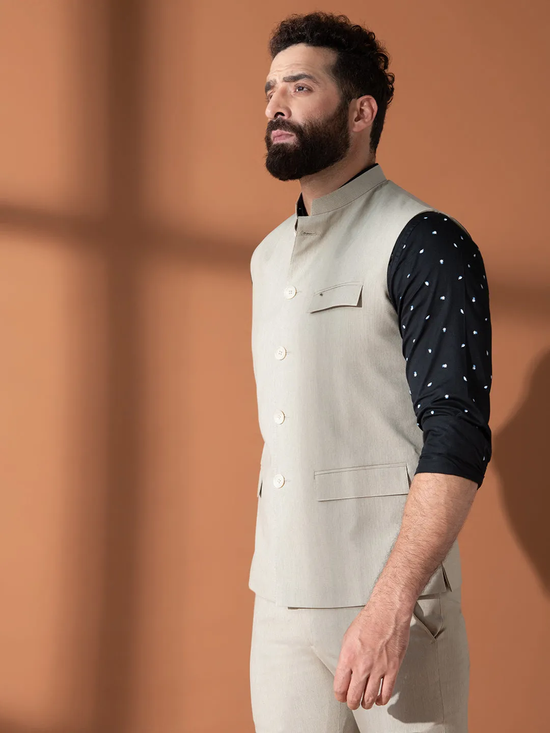 Being Beige Nehru Jacket
