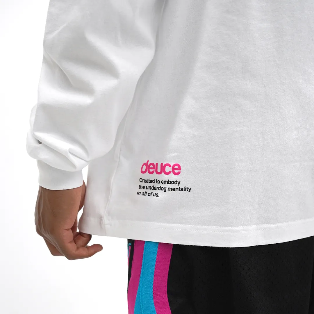 Deuce Outline Long Sleeve | Miami Vice White