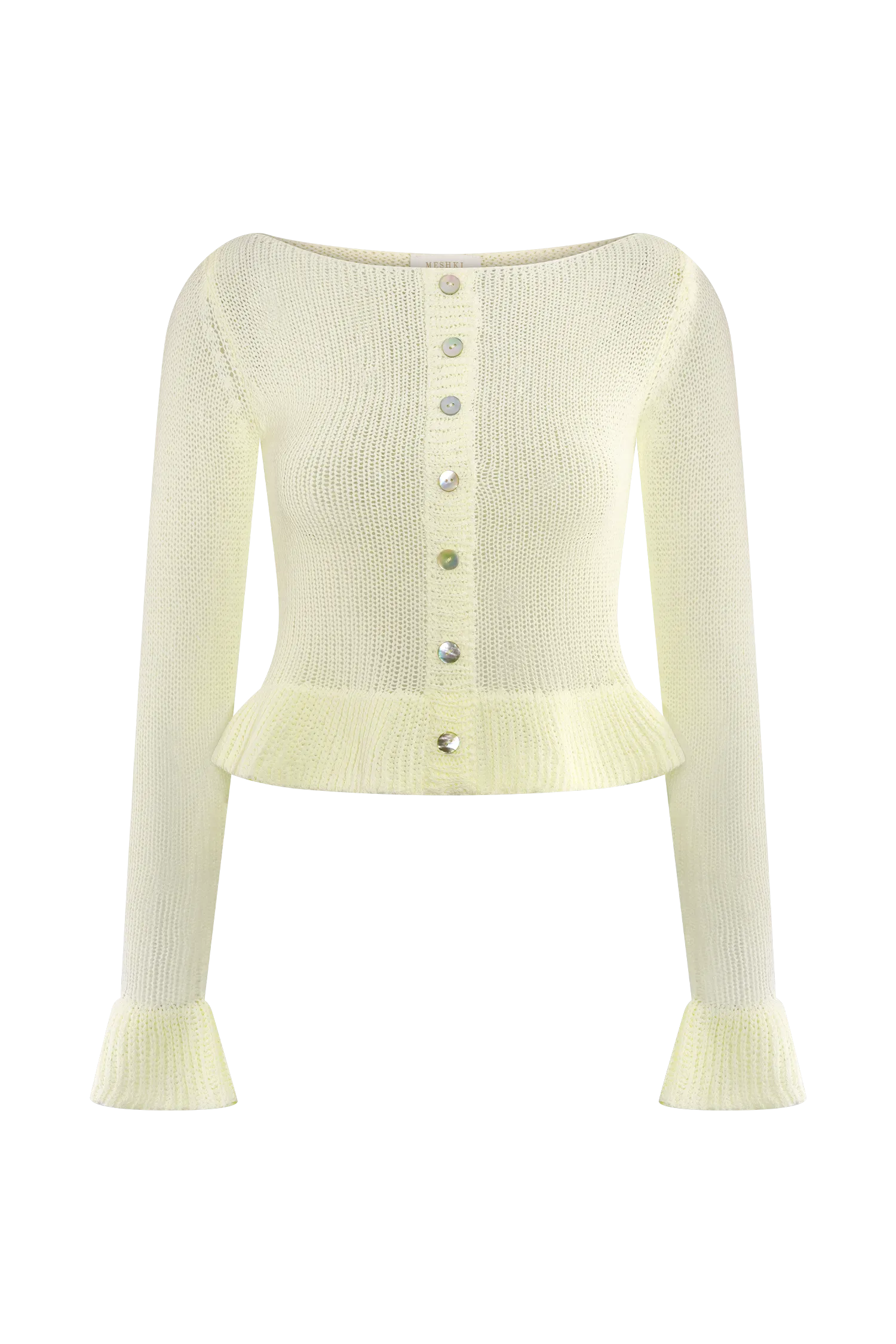 Eleanor Knit Frill Cardigan - White