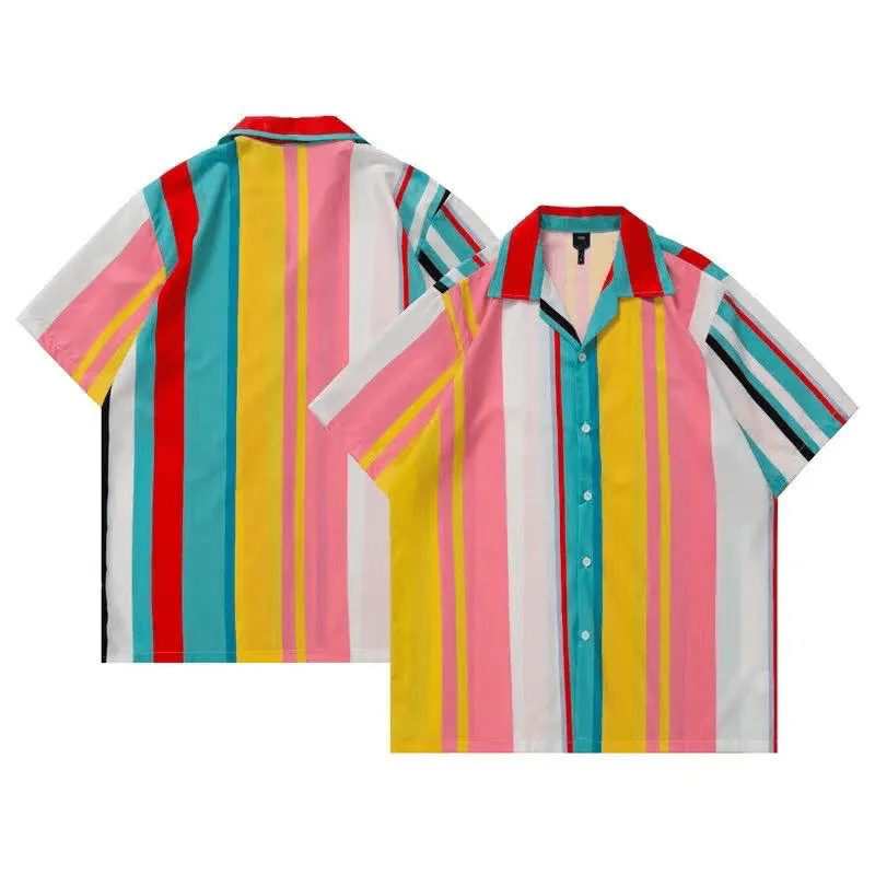 Hawaiian Blocked Designed Print Relaxed Shirt