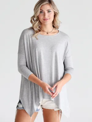 Heather Gray Dlmn Handkerchief Top
