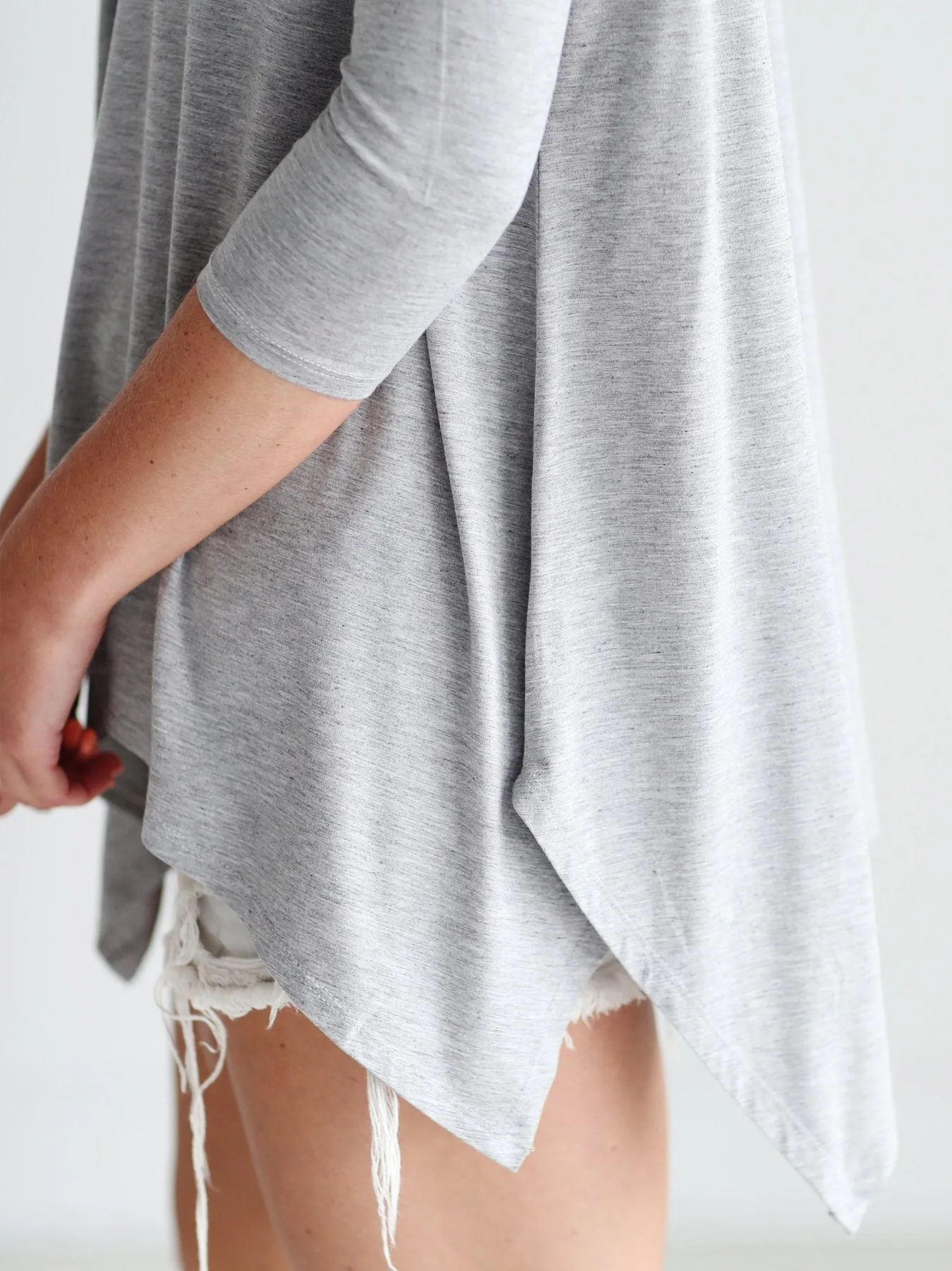 Heather Gray Dlmn Handkerchief Top