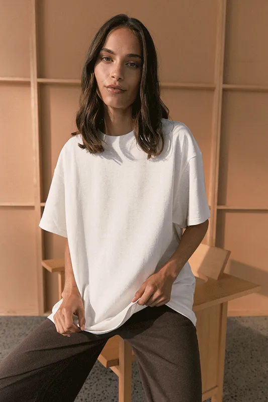 Hemp Jersey Boy Tee - Rice White