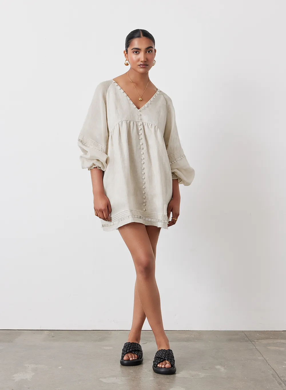 Lillian Linen Organic Cotton Smock Mini | Natural