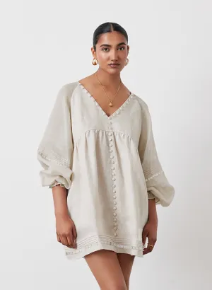 Lillian Linen Organic Cotton Smock Mini | Natural