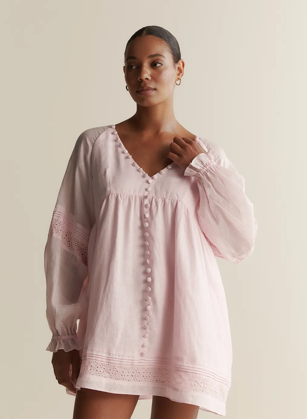 Lillian Linen Ramie Mini Dress | Blossom