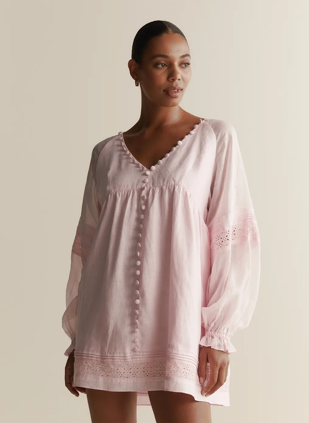 Lillian Linen Ramie Mini Dress | Blossom
