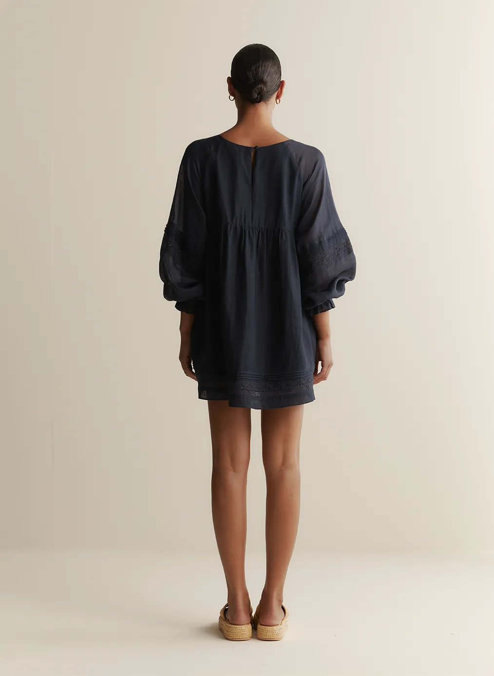Lillian Linen Ramie Mini Dress | Navy