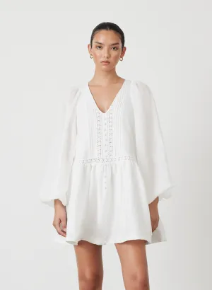 Lola Linen Organic Cotton Mini Smock Dress | Cream