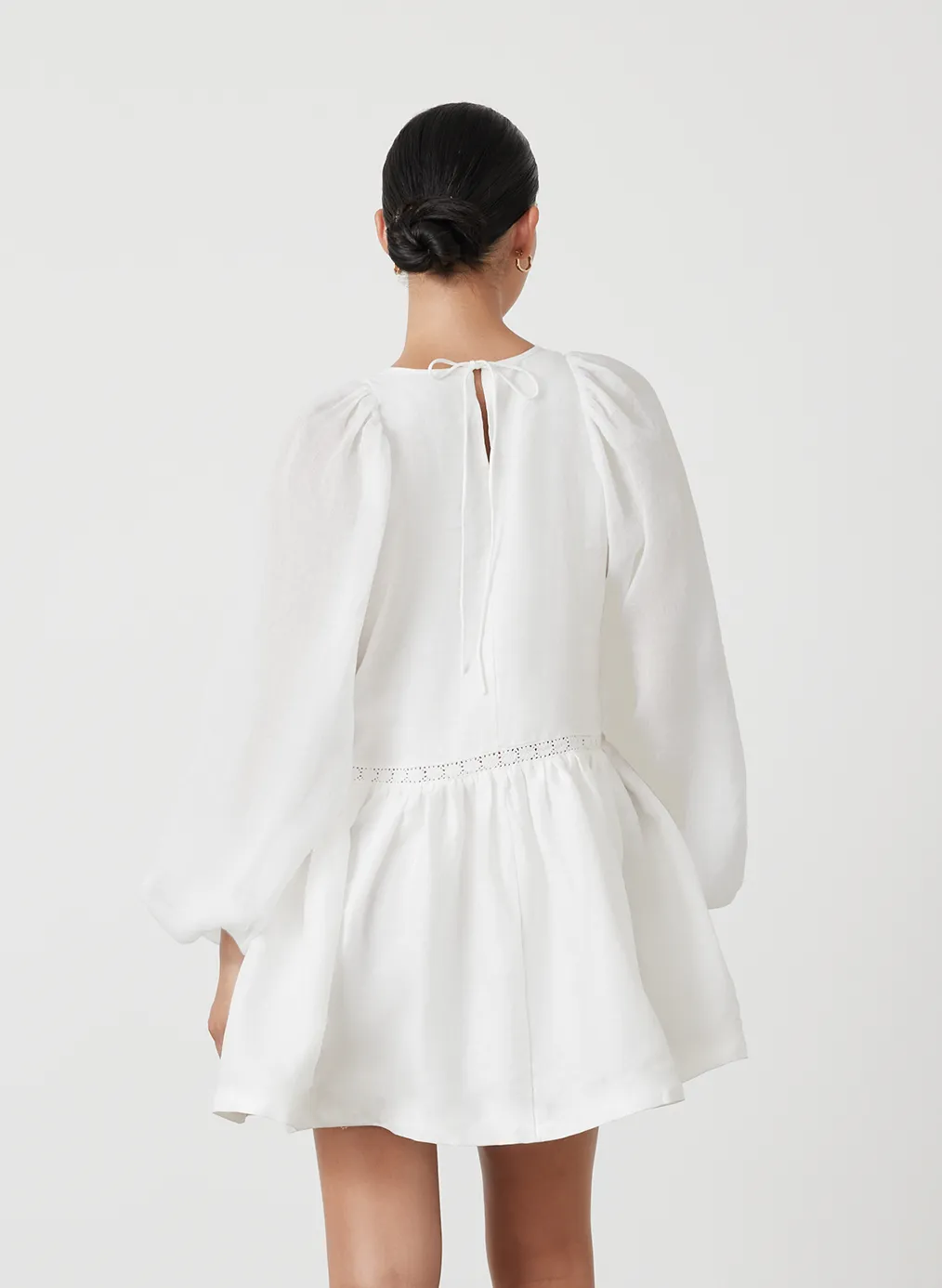 Lola Linen Organic Cotton Mini Smock Dress | Cream