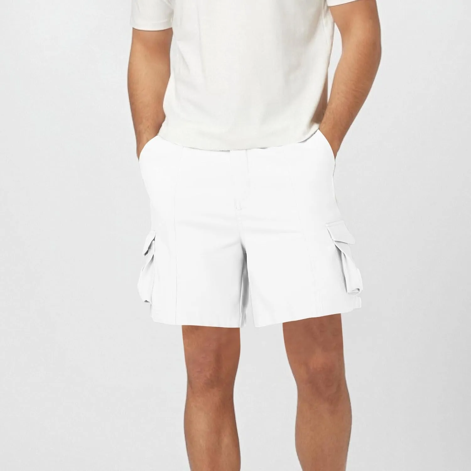 Mens Baggy Cargo Shorts Lightweight Summer Golf Chino Work Shorts Stretch Wasit Workout Hiking Shorts 6 Pockets