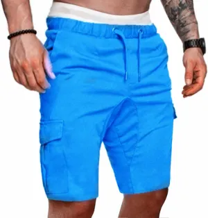 Mens Casual Cargo Shorts - Cotton Cozy Drawstring Stretch Summer Beach Shorts Twill Chino Short with Pockets