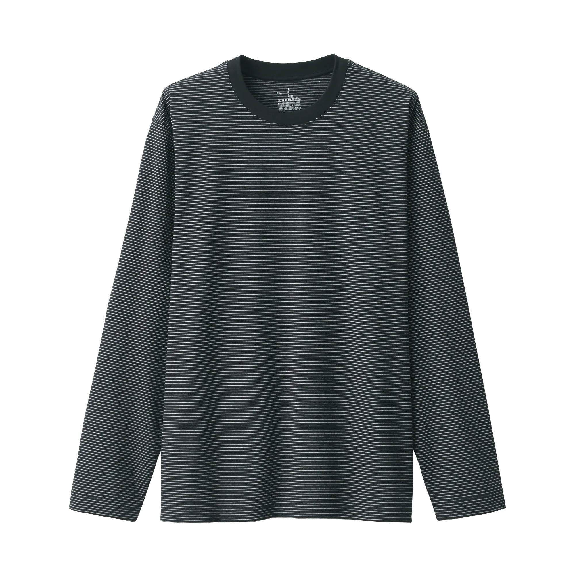 Men's Jersey Crew Neck Long Sleeve Striped T-Shirt