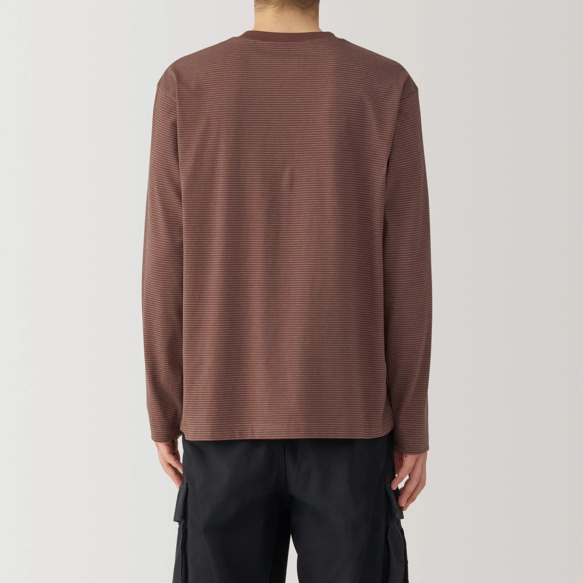 Men's Jersey Crew Neck Long Sleeve Striped T-Shirt