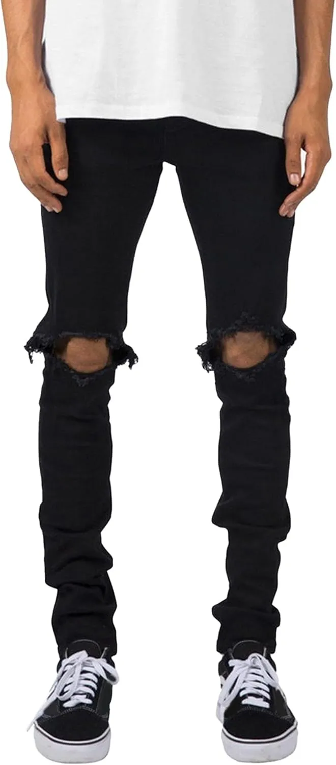 Men's Slim Fit Jeans Men's Ripped Skinny Jeans Stylish Straight Comfortable Stretch Motorcycle Work Jeans