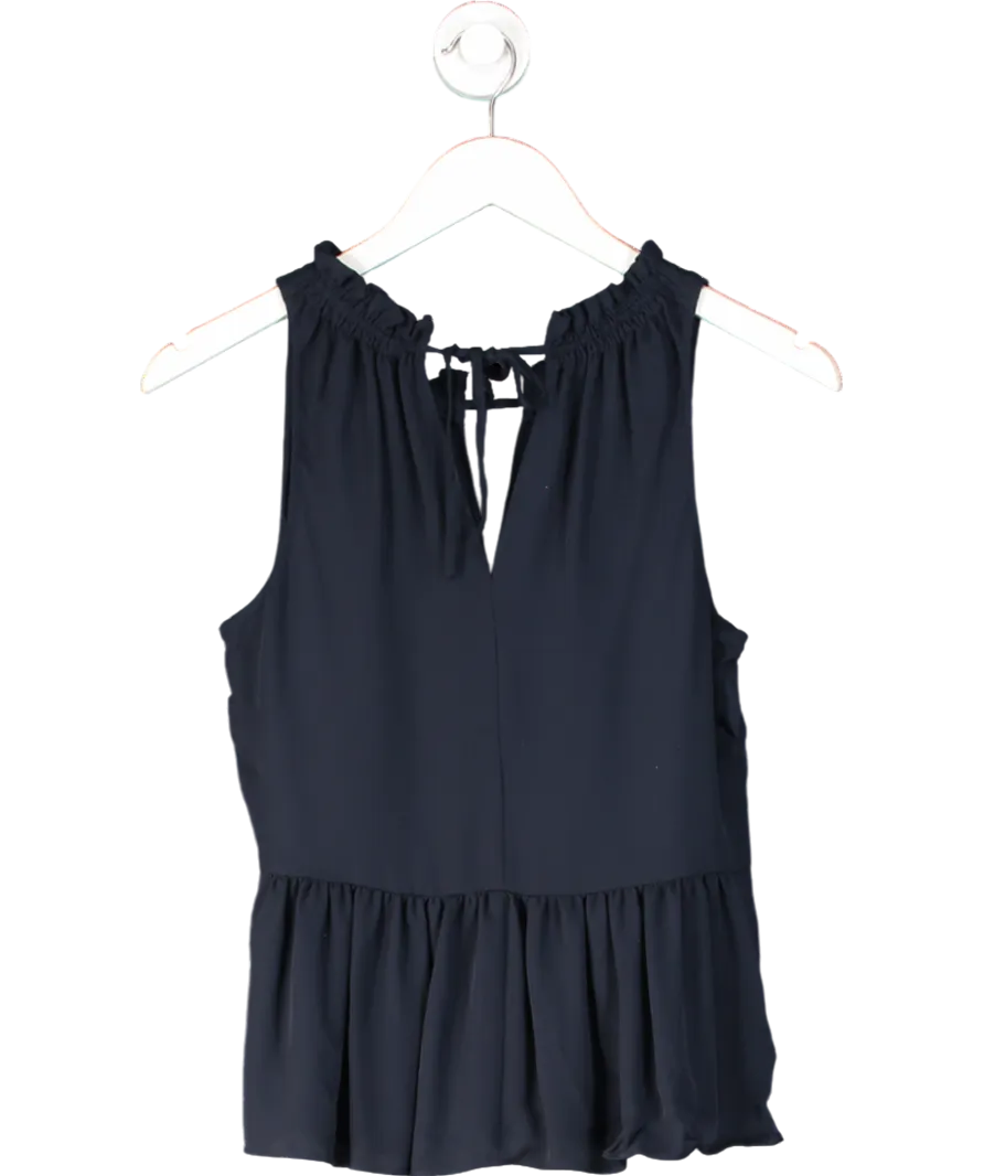 Rebecca Taylor Blue 100% Silk Peplum Top UK XS