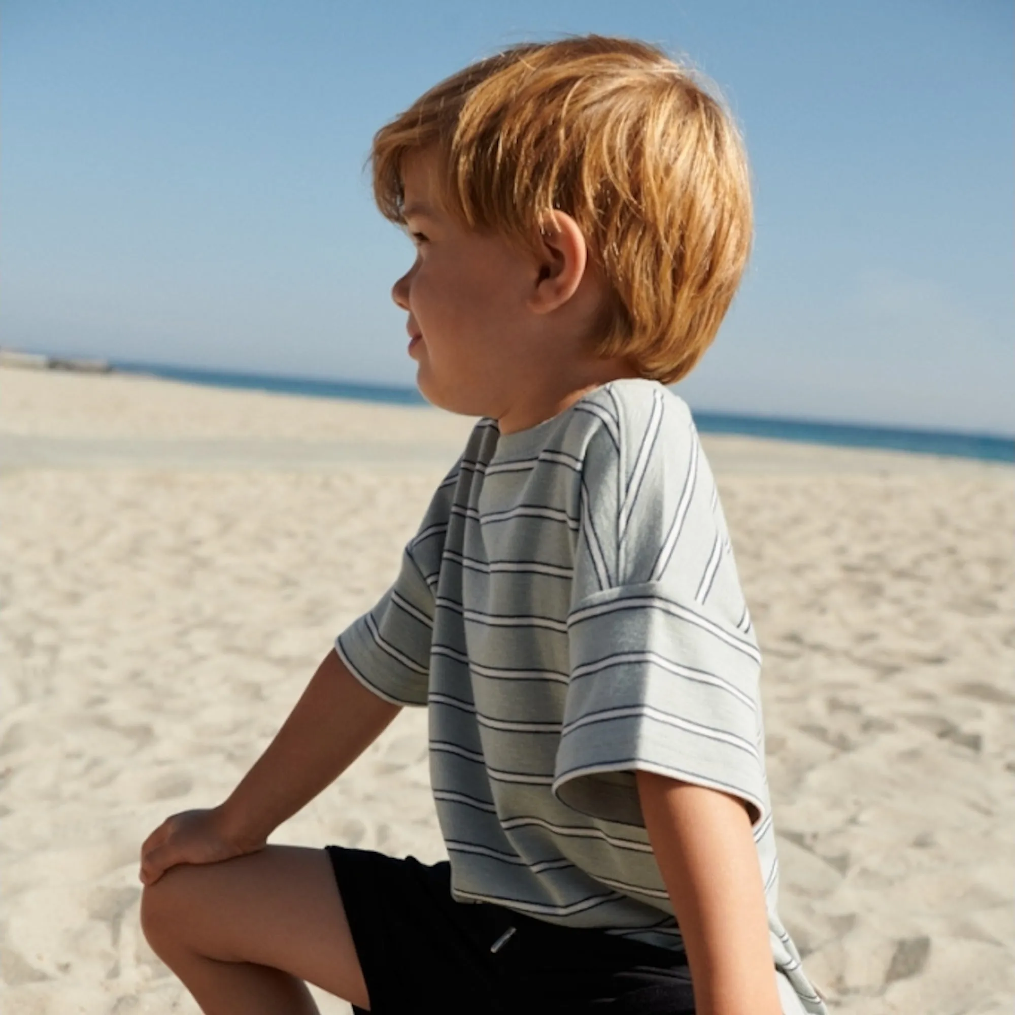 T-Shirt S/S Tommy - sea mist stripe