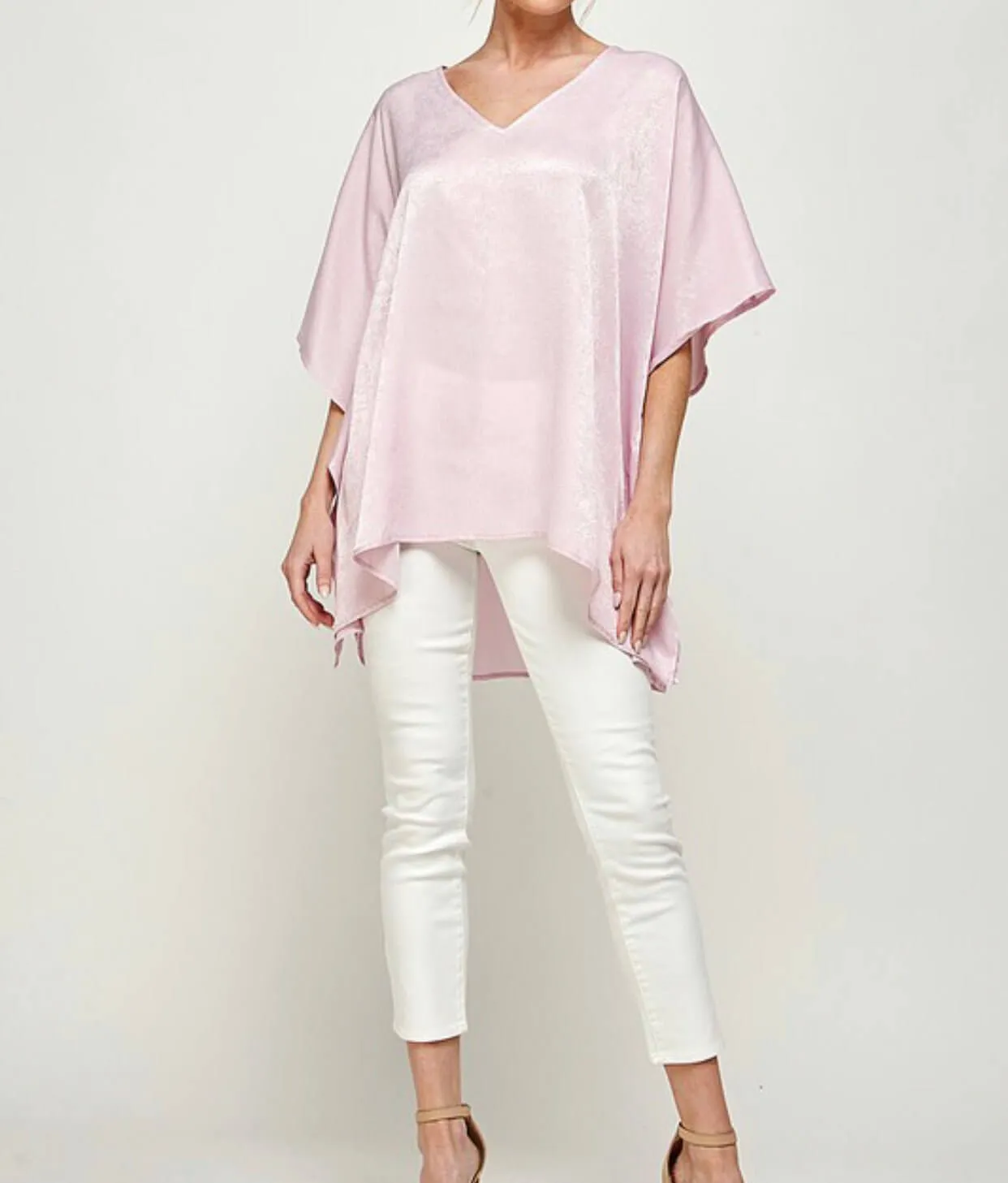 The Vikki Top: Pink Satin Oversized Top