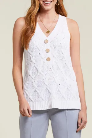 TR1255o Sleeve Less V-Neck Knit Sweater