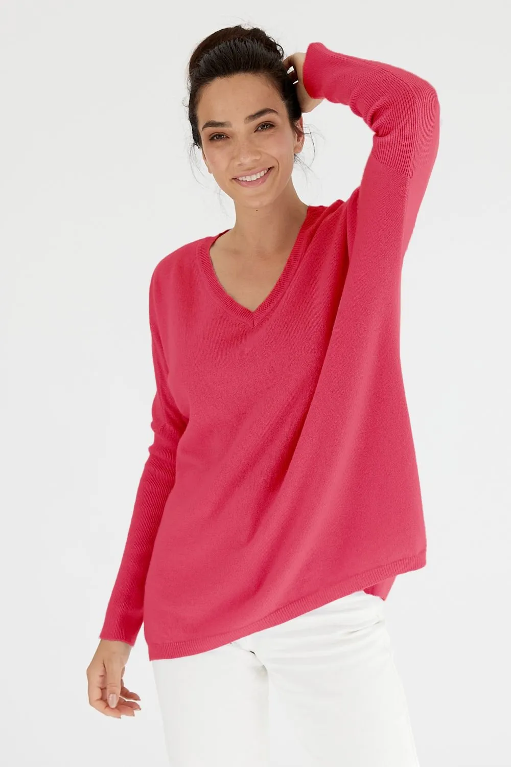 V-Neck Boyfriend Sweater  Watermelon