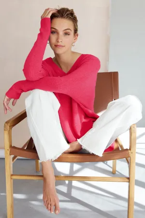V-Neck Boyfriend Sweater  Watermelon