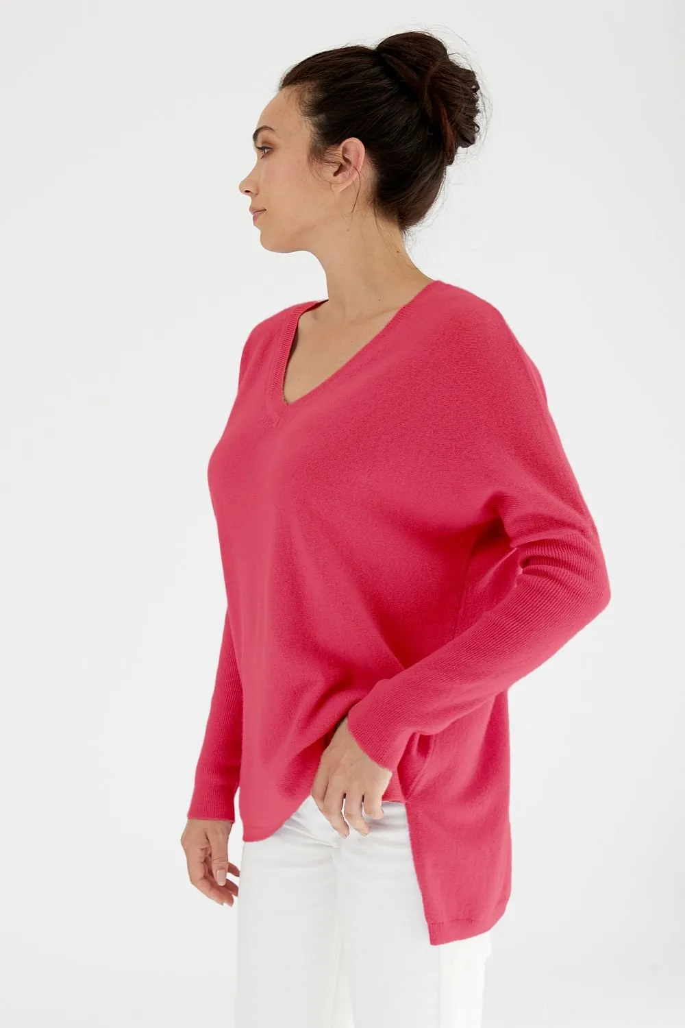 V-Neck Boyfriend Sweater  Watermelon