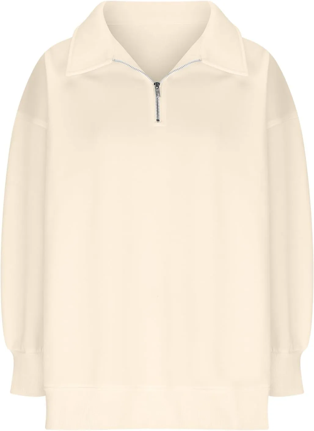 Women's Oversized Quarter Half Zip Hoodies Sweatshirt,2024 Winter V Neck Long Sleeve Pullover Tunic Trendy Clothes